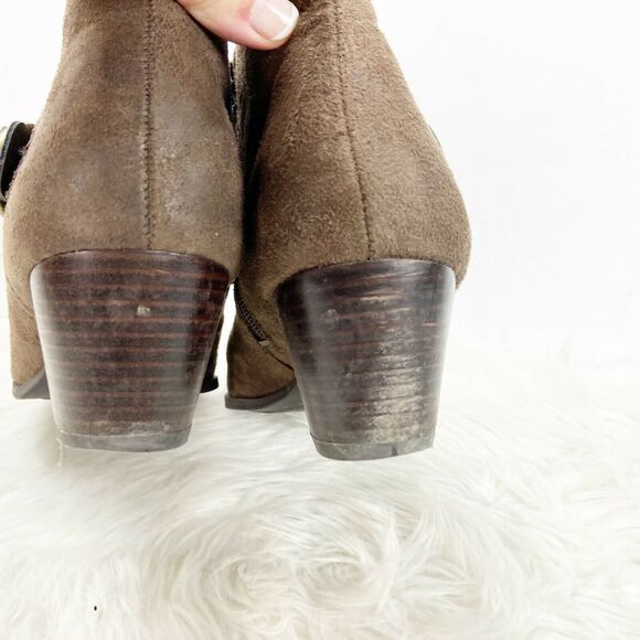 2/$30 Franco Sarto 9.5 M Womens Brown Faux Suede Gabie Ankle Booties - Picture 5 of 11
